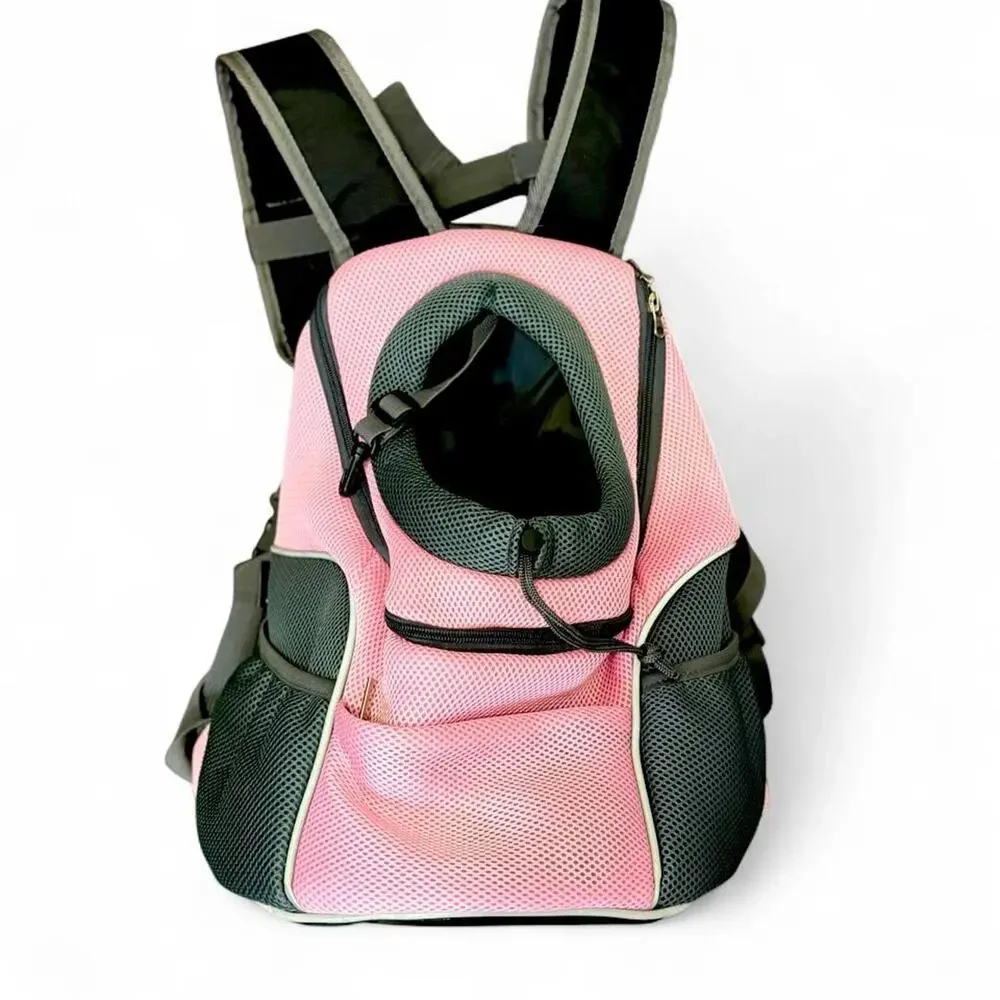 Pink and Gray Dog Back/frontpack for 5-9 lb